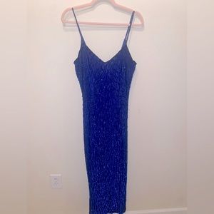 80s Vintage silk sequin gown Lawrence Kazar/ full length